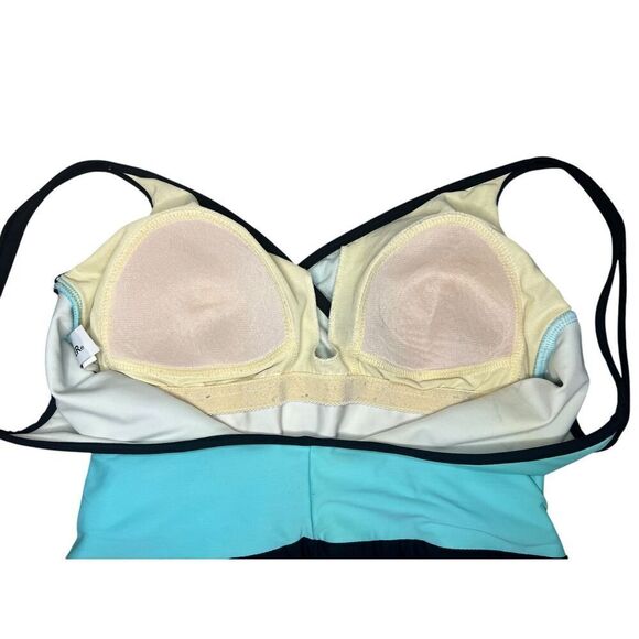 Vintage TrimShaper Women’s 14 One Piece Swimsuit Deep V-Neck 90s Swimwear - Picture 5 of 7